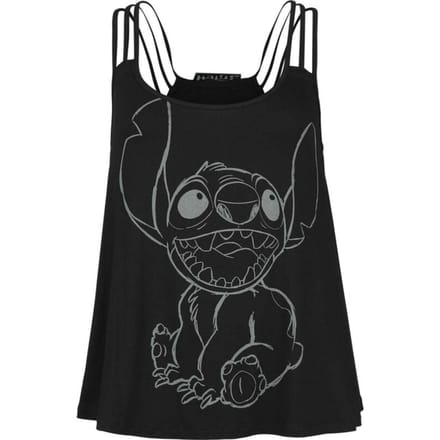 Lilo & Stitch - Disney Top - Stitch - Sit - S tot M - voor Vrouwen - zwart