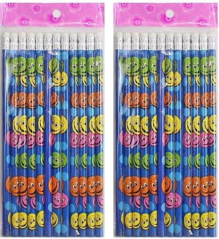 Smiley Potlood met Gum | Potloden 24 stuks