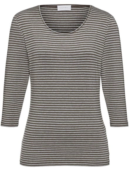 Shirt ronde hals en 3/4-mouwen Van Peter Hahn bruin