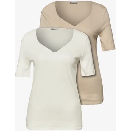 Shirt met hartvormige halslijn in een pak van 2