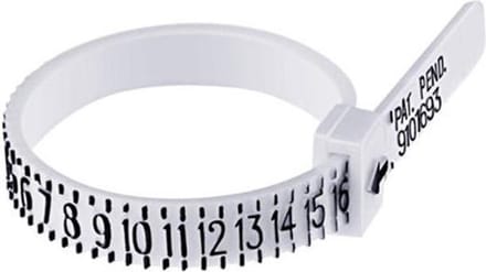 Scoby - Ringmeter - Vingermeter - Ringmaat Opmeter - Ringdiameter - Ringvinger - Ring Maat - Kunststof - Wit