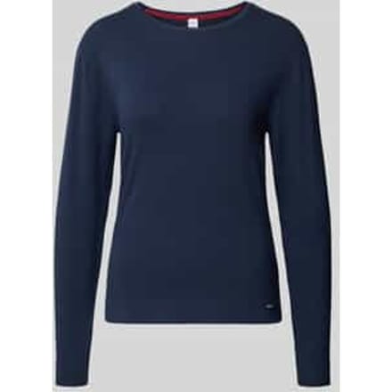 Shirt met lange mouwen en geribde ronde hals
