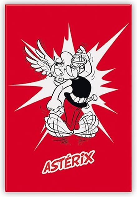 Magneet Asterix en Obelix met powerdrank - 8 x 5,5 cm