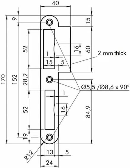 Set van 1 RVS Grondpennen voor Buitenplaatsing 170mm