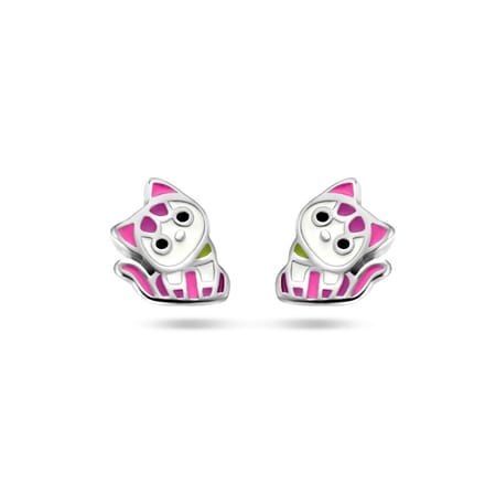 Zilver Gerhodineerd Oorknoppen Poes 1337267
