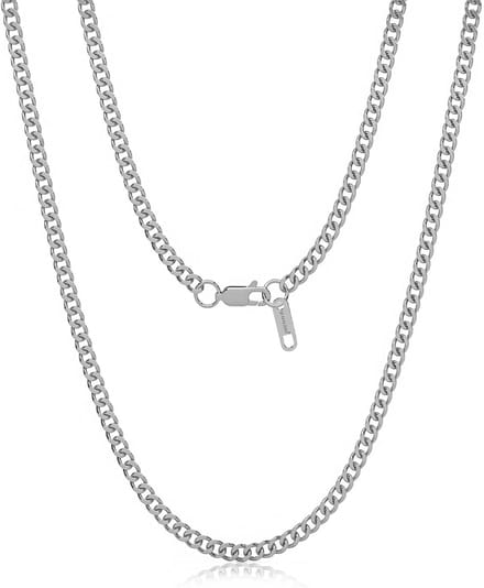 Malinsi® Ketting Heren - Cuban Link 60cm - RVS 3mm Zilverkleurig Kettingen man