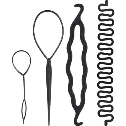 Nieuwe Dames Mode Haar Styling Clip Kapsel Maker Vlecht Tool DIY Accessoires(9 STuks) black