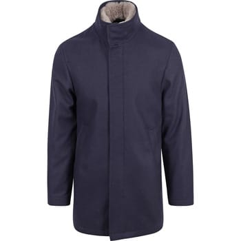 Suitable Hirsch Coat Wol Blend Donkerblauw (navy) - Maat 48 - Heren - Mantels & coats