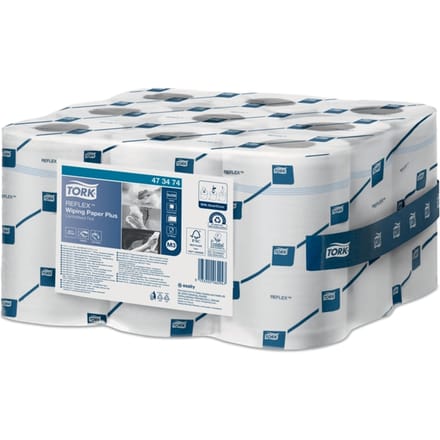 Tork 473474 6st Reflex Plus Mini Centerfeed Poetspapier Wit M3, Multifunctioneel, 9 x 200 vellen (473474)