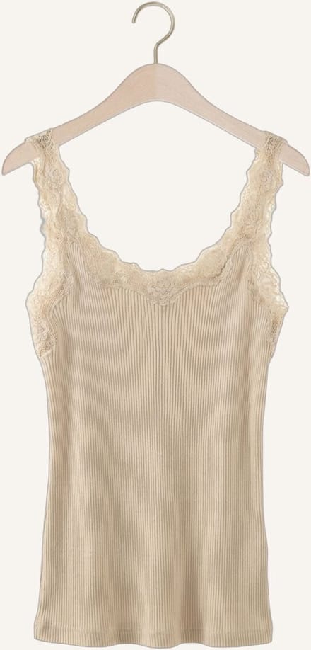 Rosemunde Babette Deep Back Silk Top Dames - Topjes - Beige - Maat S