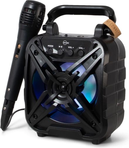 BRAINZ Karaoke Set Met Microfoon - Met boombox - Duurzaam Materiaal - Zwart