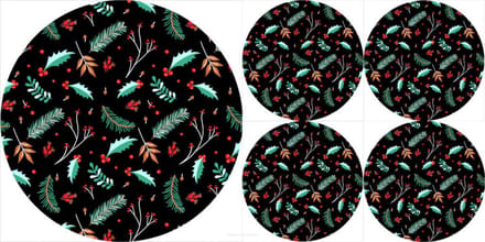 Bertoni - Set van placemats 4 stuk klein + 1 stuk groot