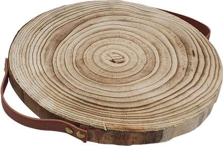 Playwood - Decoration Tree Disc Paulownia Wood with Leather Handles