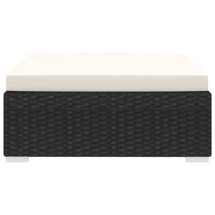 vidaXL - Voetensteun - 1 - st - met - kussen - poly - rattan - zwart