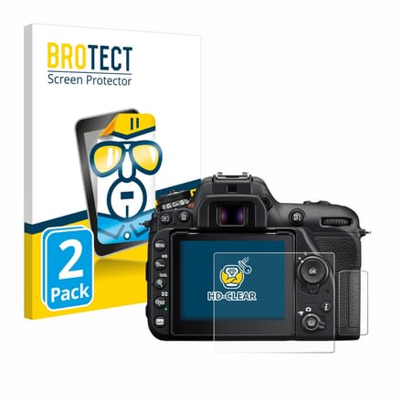 BROTECT - Screenprotector voor Nikon D7500 - Folie Beschermfolie transparant 2 Stuks