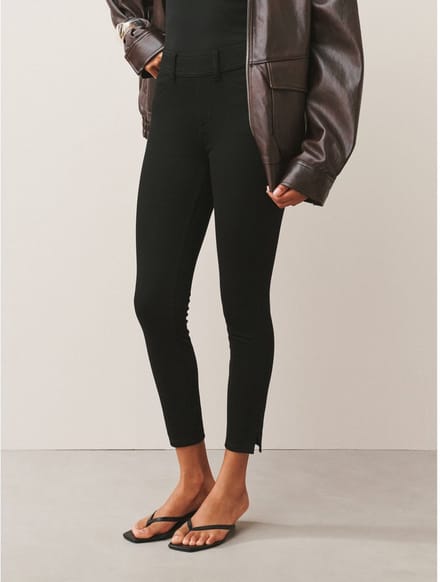 Next - Dames - Cropped jersey denim legging - Zwart