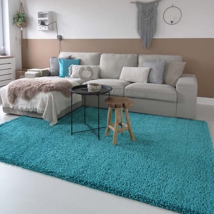 Hoogpolige loper - Shaggy Trend turquoise 80x250