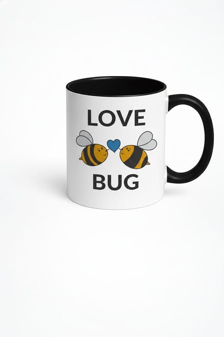 Love Bug Mok - Schattige Bijen & Hartje | Romantisch Cadeau | Koffie Thee Mok