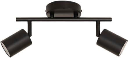 Atmosphera Wandlamp / plafondlamp Vico - D10 x H17 cm - metaal - zwart - 2 lichtbronnen