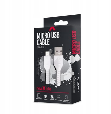 MaXlife OEM0100849 USB-kabel 1 m USB A Micro-USB B Wit