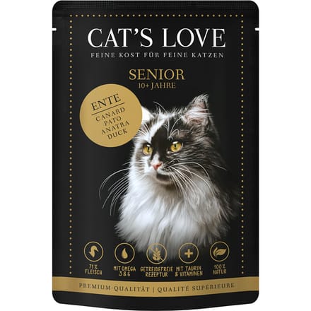 12x85g Cat's Love Senior Eend Nat Kattenvoer