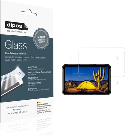 dipos – 2x Pantserfolie geschikt voor Ulefone Armor Pad 4T Ultra | 9H Screenprotector