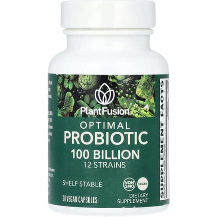 PlantFusion, Probiotique Optimal, 100 milliards d'UFC, 30 gélules végétales