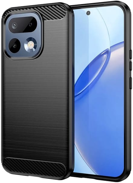 Hoesje geschikt voor Realme 16 Pro - Techsuit Carbon Silicone Back Cover - Zwart