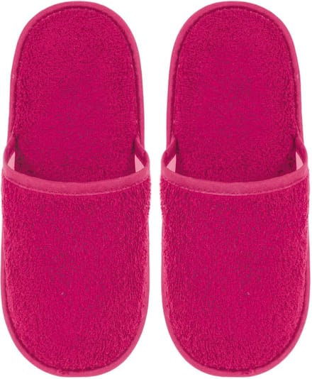 Badslippers Badstof Uni Pure met Zool Fuchsia Maat 38 - 1 Paar
