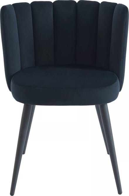 Vente-unique Set van 2 stoelen van fluweel en metaal - Zwart - PRANILA