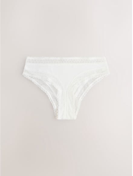 Next - Dames - Ultimate Comfort Premium Braziliaanse slip met kant en modal - Crème