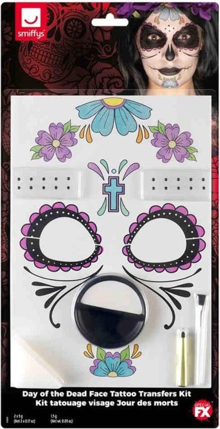 Smiffys - Day Of The Dead Kostuum Make-up Kit - Multicolours