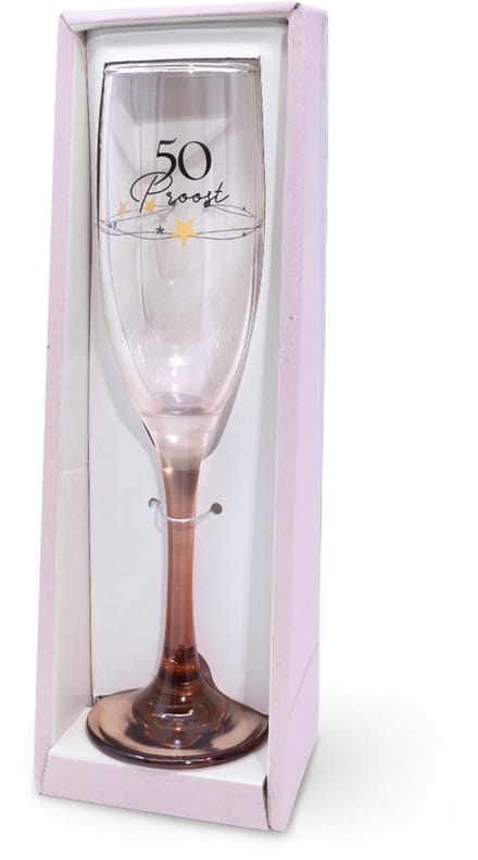 Sparkling champagneglas | Thema: 50 Jaar | Inhoud: 175ml | Kleur: Bruin