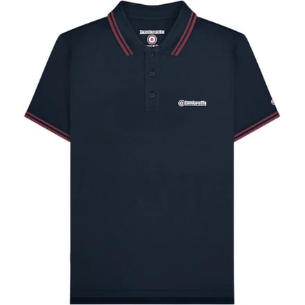 Lambretta Heren Twin Tip Groot & Lang Poloshirt (Donker marine/Bourgondië)