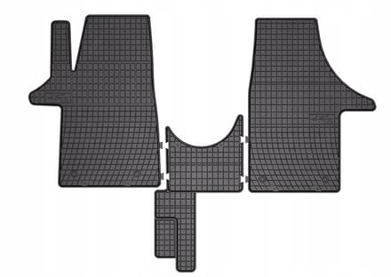 VW Transporter T5 T6 2003-2024 - Rubberen Vloermat (Set van 3) - Typisch - 1,5 cm Rand - Perfecte Pasvorm