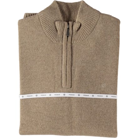 Fellows United Pullover Premium Half Zip Jersey Knit Mid Brown (52.1137 - 145)