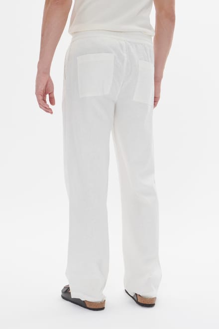 regular fit broek van mix van katoen en linnen model 'barton'