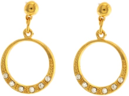 Behave - Dames oorhangers rond goudkleur feestelijk klassiek 2,5 cm