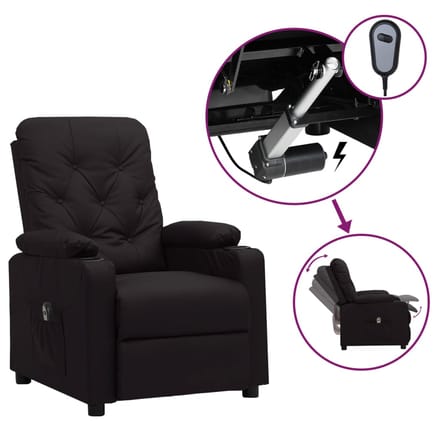 vidaXL - Fauteuil - elektrisch - verstelbaar - kunstleer - zwart