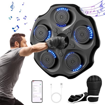 Botec Slimme Muziekboksmachine - boxing machine - bokszak - inclusief accesoires - 44cm breed