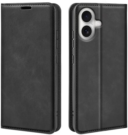 MobyDefend Hoesje - Geschikt voor iPhone 17 - Luxe Wallet Bookcase (Magnetische Sluiting) - Zwart