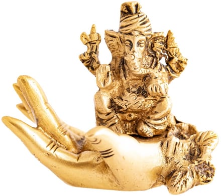 Ganesha in zegenende hand Messing