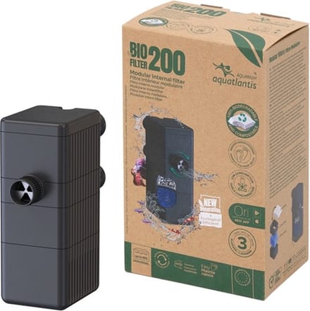 Aquatlantis Bio Filter 200 - Compact Aquarium Filter - Regelbare Uitstroom - Voor Aquaria tot 50 Liter