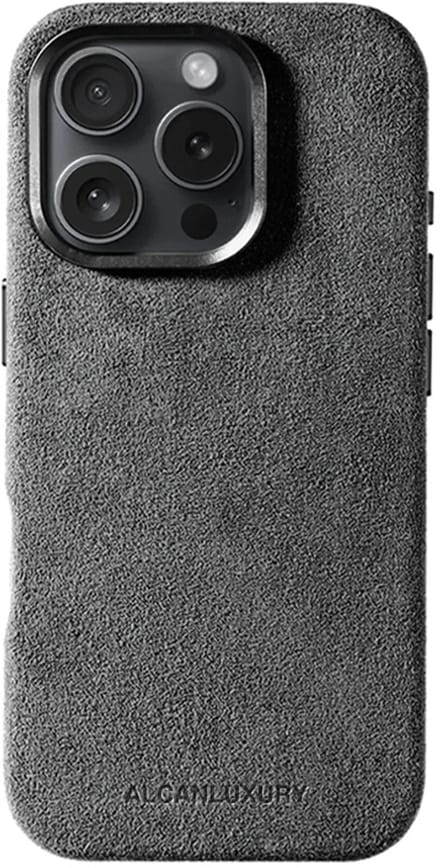 Alcanluxury Alcantara telefoonhoesje geschikt voor Apple iPhone 16 Pro - Nardo Grey