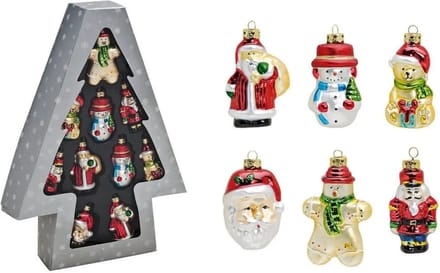 Kerstbal - 10 x Kerstfiguurtjes - 8 cm - Kerstboom Versiering