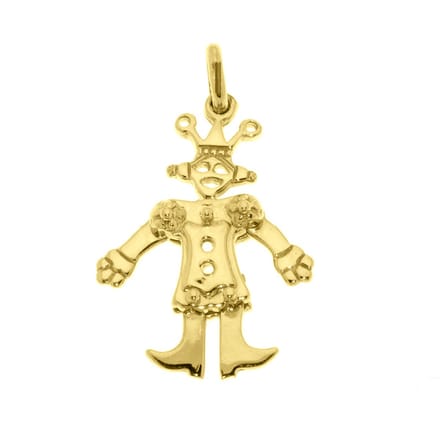 Juwelier Zwartevalk - 14 karaat gouden clown hanger - 14.101.015