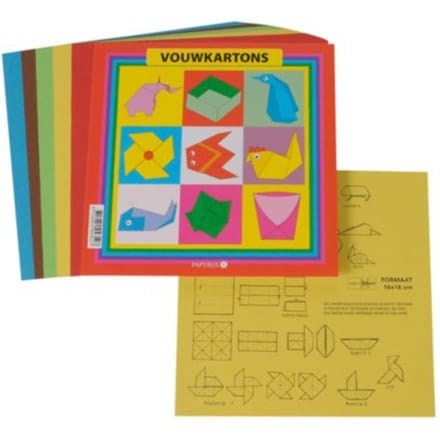 Vouwkartons vierkant 16x16cm 105gram assorti 40 vel