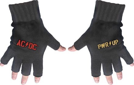 AC/DC - PWR-UP Logo Vingerloze handschoenen - Zwart