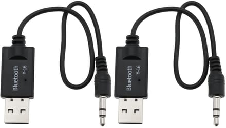 Dailygoods - USB Bluetooth naar AUX Kabel - Bluetooth 4.2 - Zwart - Audio Adapter - Geschikt voor Mini Cooper Gen 2 en 3 - 2 Stks