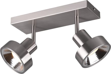 LED Plafondspot - Torna Lonisda - GU10 Fitting - 2-lichts - Rechthoek - Mat Nikkel - Aluminium